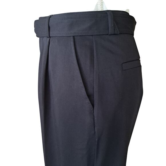 7 For All Mankind Black High Waist Wide Leg Pant Small Belted Business Casual - Picture 4 of 10